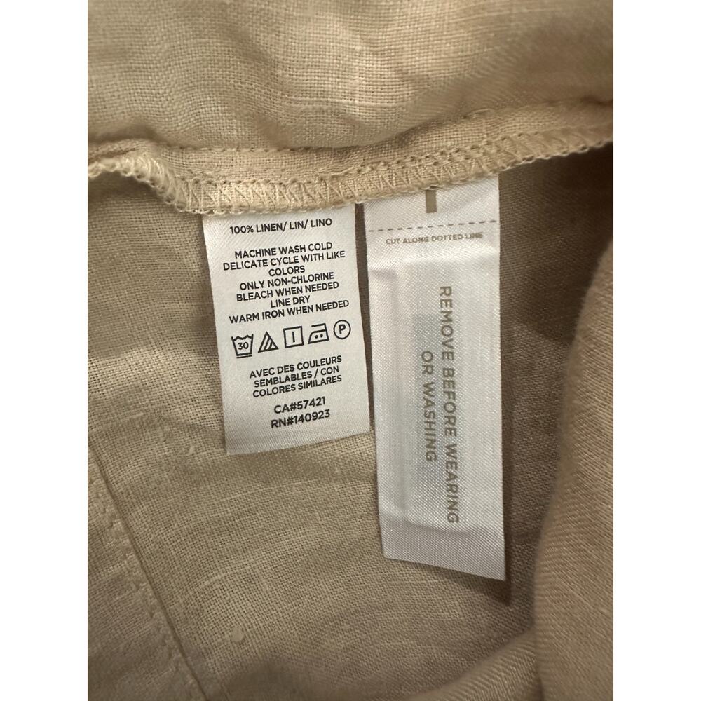 NWT Lou & Grey 100% Linen Dress Midi Maxi SS Tan Beige Button Front Size XXS - Picture 10 of 11